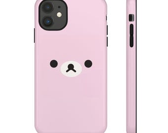 Kawaii Rilakkuma Bear Face Phone Case | Tough, Dual-Layer Cover