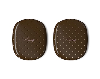 Brown Pink Polka Dot AirPod Max Case | Protective Headphone Cover