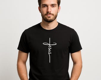 Minimalist Jesus Cross T-Shirt | Modern Christian Apparel