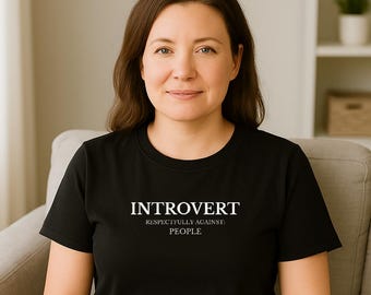 Camiseta para introvertidos / Respetuosamente contra la gente / Camiseta divertida para introvertidos / Camiseta antisocial / Regalo minimalista para introvertidos