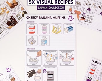 5 Visual Recipes for Kids & Toddlers | Montessori-Style Step-by-Step Cooking Cards
