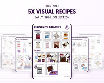 EARLY 2026 COLLECTION - Printable Visual Recipes for Kids & Toddlers | Montessori-Style Step-by-Step Cooking Cards