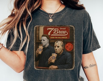 Halloween Murders Iced Coffee Comfort Shirt, Halloween Lover Tee, Horror Movie Shirt, Retro Halloween Graphic Shirt, Iced Coffee Lover Gift