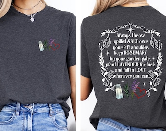 Practical Magic Shirt, Salt Rosemary Lavender Love Front and Back Tee, Magic Spell Hoodie, Halloween Women Shirts, Witchy Women Tee