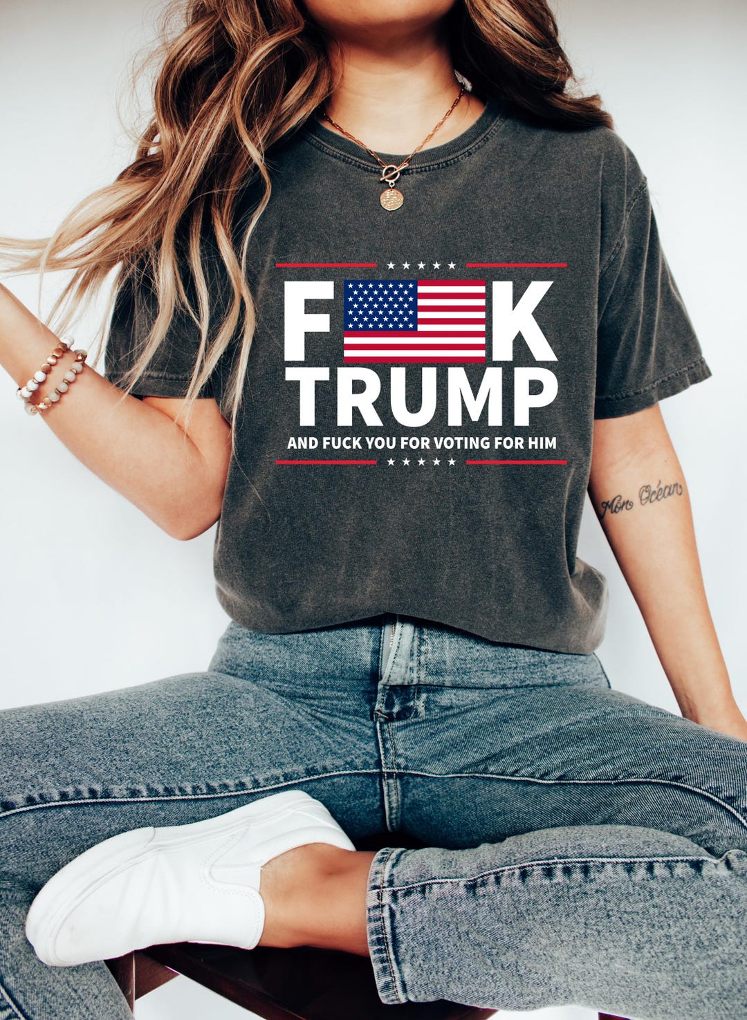Fuck Trump Shirt, Funny Anti Trump Shirt, Fuck Trump and Fuck You For Voting For Him Tee,