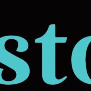 May include: The word Custom is written in a bold, serif font in a bright turquoise color against a solid black background. The letters are evenly spaced and clearly legible, featuring a classic typeface style with distinct curves and serifs.