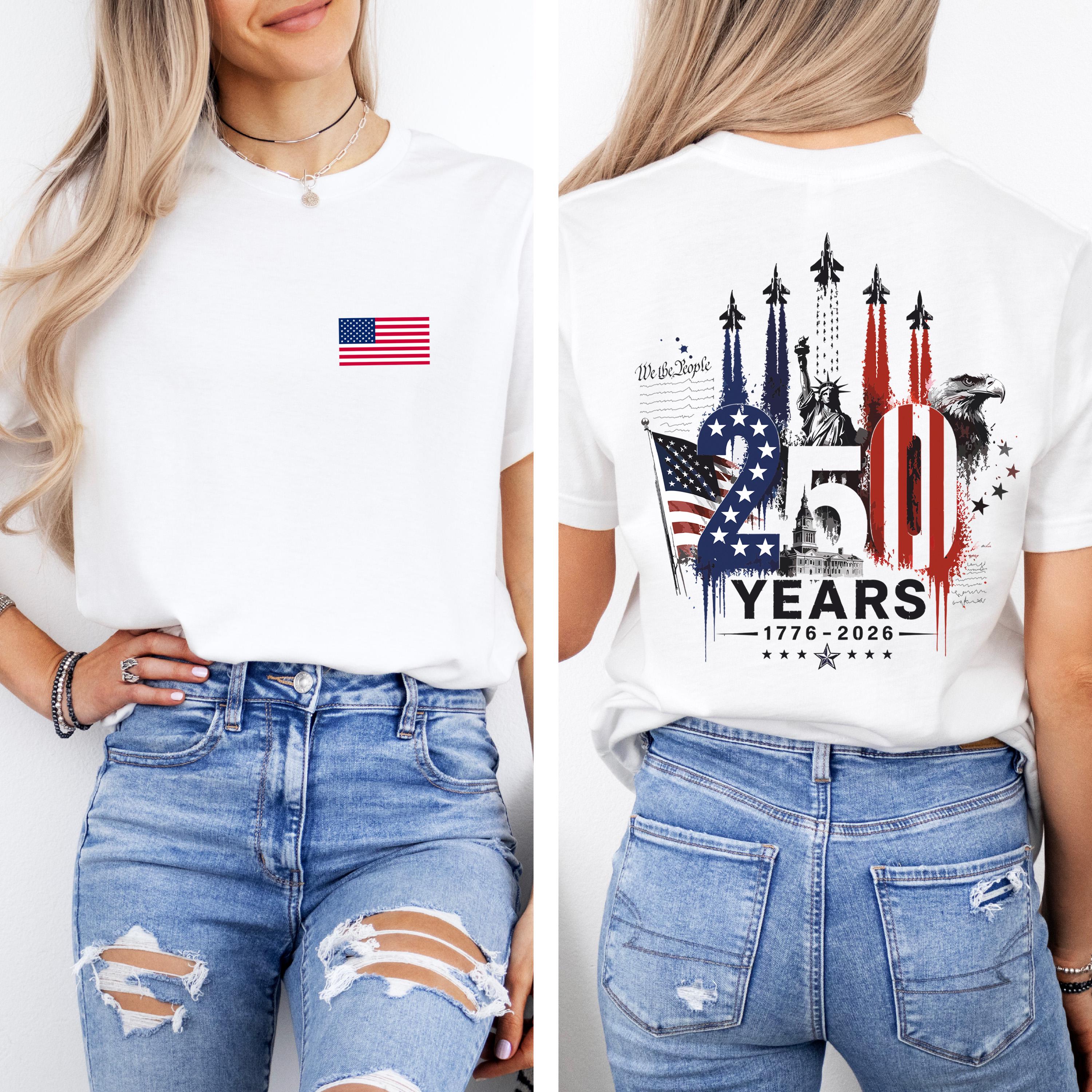 USA 250 Years Shirt, Patriotic Jet Fighter Shirt, America 250th Anniversary Shirt, Independence Day Tee, USA 1776-2026 Shirt