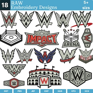 Wrestling Embroidery Designs, Championship Belt Embroidery Designs, Sports Logo Embroidery  Monogram, Machine Embroidery, Instant Download.