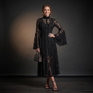 black turtleneck fit and flare dress ninovino Women's Turtleneck Ribbed Long Sleeve Bodycon Winter Dresses Black-XS at Amazon Women's Clothing store