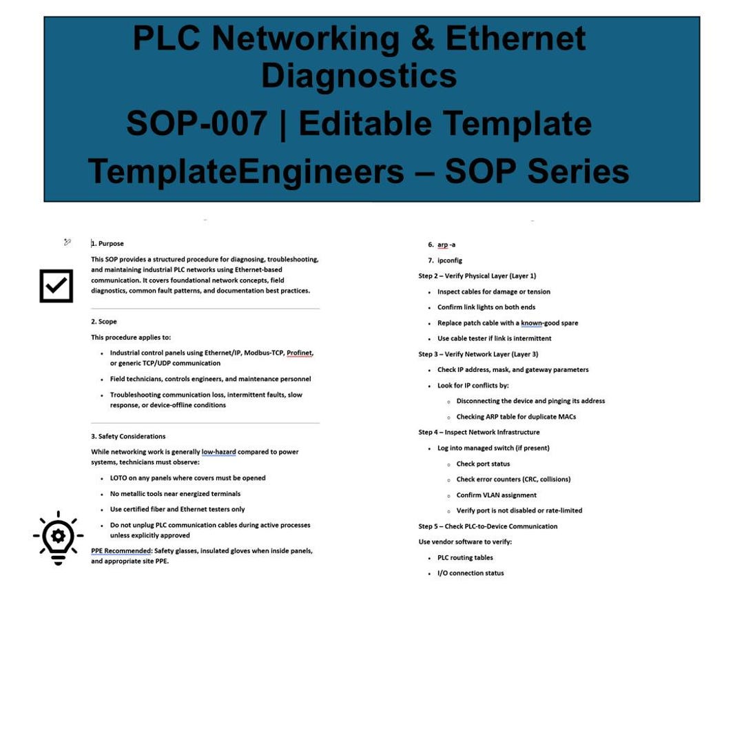 PLC Networking & Ethernet Diagnostics SOP | Industrial Controls ...
