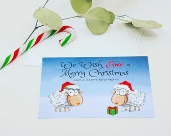 Funny Christmas Card, Animal Themed Funny Christmas Card, Whimsical Christmas Card, Christmas Postcard, Happy Holiday Card, Humourous Card