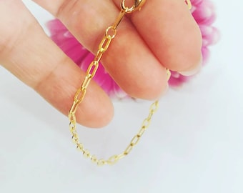 Gold Chain Link Bracelet, Dainty Chain Link Bracelet, 24k Gold Chain Bracelet, Layering Chain Bracelet, Gold Bracelets, Gifts for Her