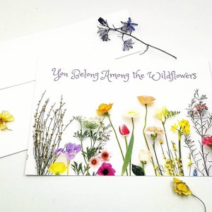 Wildflower Birthday Card, Floral Birthday Card, Floral Postcard, Floral Anniversary Card, Floral Mother's Day Card,Cards for Her,