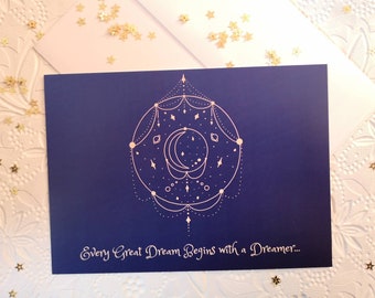 Celestial Dreamer Encouragement Card, Greeting Card, Gifts for Her, Wiccan Cards, Pagan Cards, Friendship, All Occassion Card, Birthday Card