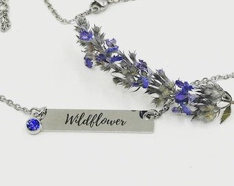 Wildflower Birth Charm Necklace, Raising Wildflowers Necklace, Daughter Necklace, Layering Necklace, Birth Charm Necklace, Daughter Gifts