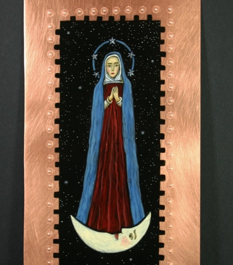 The Assumption of Our Lady Into Heaven Original Retablo in image 2