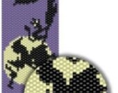 Witch seed bead pattern- Halloween - fall fashion - Pattern Peyote Bracelet - Peyote Cuff Bracelet Pattern - witch, cat,  but and owl