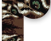 Tiger- winter fashion - Pattern Peyote Bracelet - Peyote Cuff Bracelet Pattern - tiger eyes seed bead pattern
