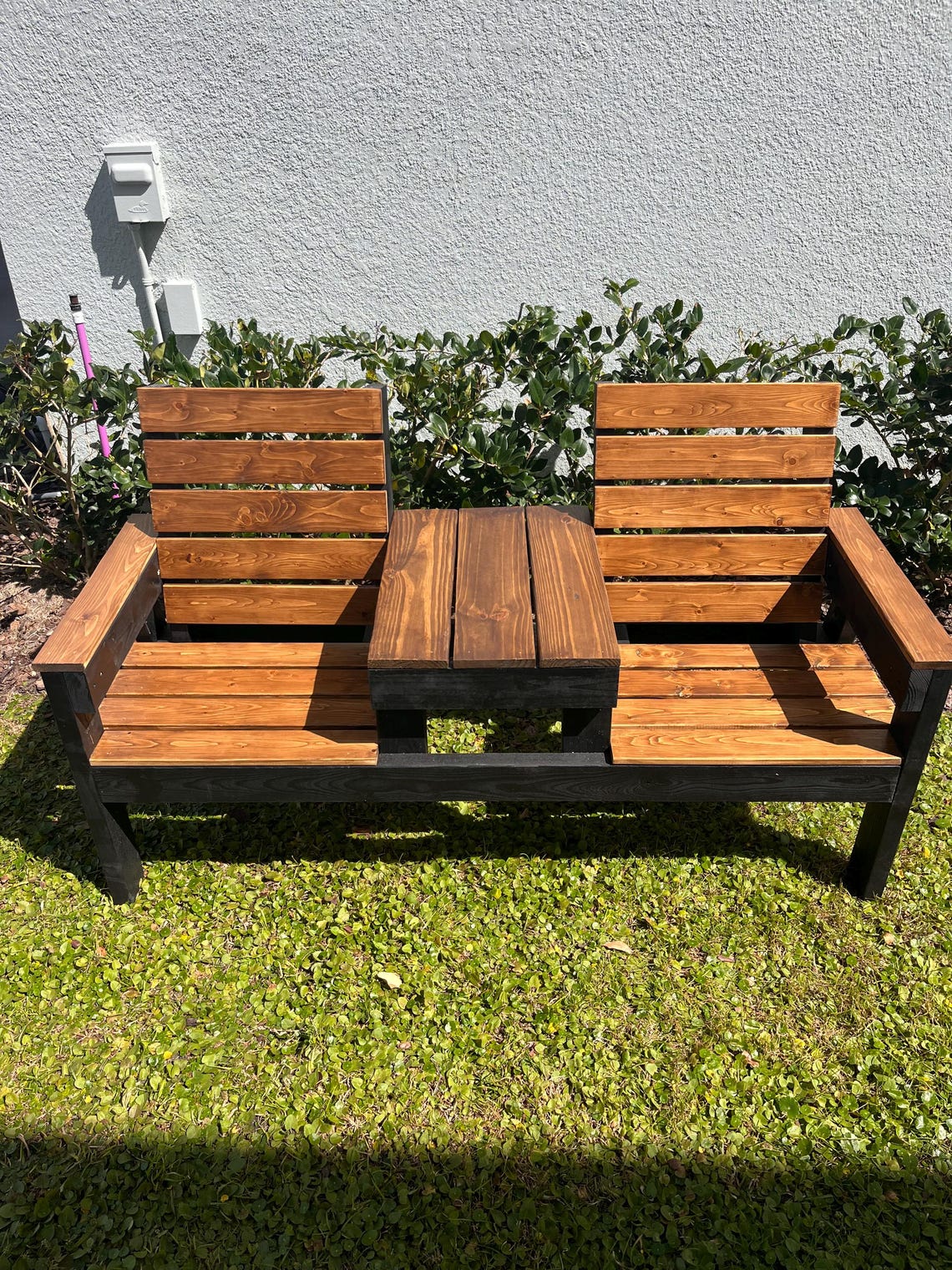 Handmade 2-seater Bench With Center Console - Etsy