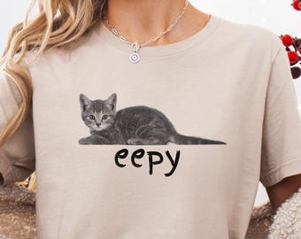 Eepy Katze, dumme schläfrige Katze ausgetrickst sarkastischer Humor Meme T-Shirt