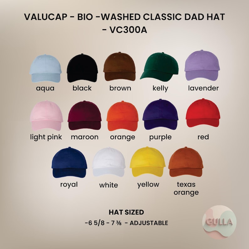 Pu&ograve; includere: Una collezione di cappelli classici da pap&agrave; in vari colori: acqua, nero, marrone, verde kelly, lavanda, rosa chiaro, bordeaux, arancione, viola, rosso, blu reale, bianco, giallo e arancione texas. Regolabili, taglie da 6 5/8 a 7 3/8.