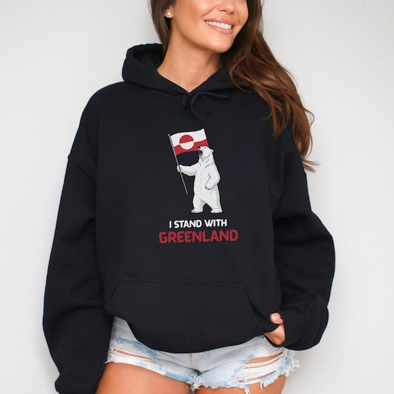 I Stand With Greenland Shirt – Greenland Flag Polar Bear Tee, Arctic Animals Protest, Environmental Support T-Shirt
