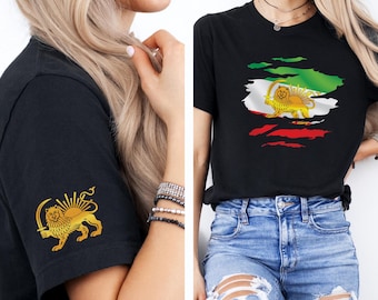 Lion and Sun Iran Hoodie, Shir-o-Khorshid Persian Flag Graphic Sweatshirt, Iranian Heritage Patriotic Gift for Men and Women