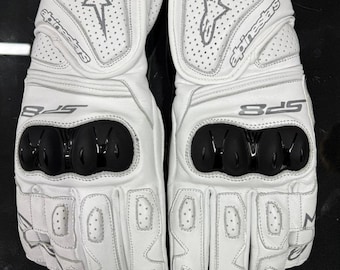 Alpinestars sp-8 witte leren motorhandschoenen beschermende racehandschoenen voor racefietsen