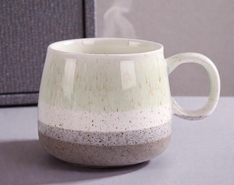 Nordic Ceramic Mug 500 ml - Large Kiln Glazed Coffee & Tea Cup | Retro Scandinavian Style.
