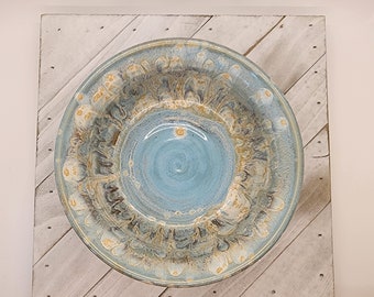 Beautiful Blue Bowl Handmade Wheel Thrown Pottery