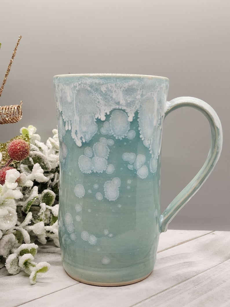 Celadon Bloom Michigan Mug Handmade Pottery image 4