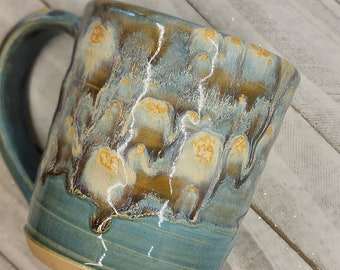 Beautiful Blue Mug Handmade Wheel Thrown Pottery