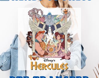 Transferencias DTF de Hércules de Disney de los 90, transferencias de prensa de calor retro de Hércules de 1997, Reino Mágico, Clásicos Disney, Familia Disney