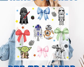 Disney Star Wars Coquette Heat Press Transfer, Star Wars Ready To Press DTF, Darth Vader Iron On DTF Print