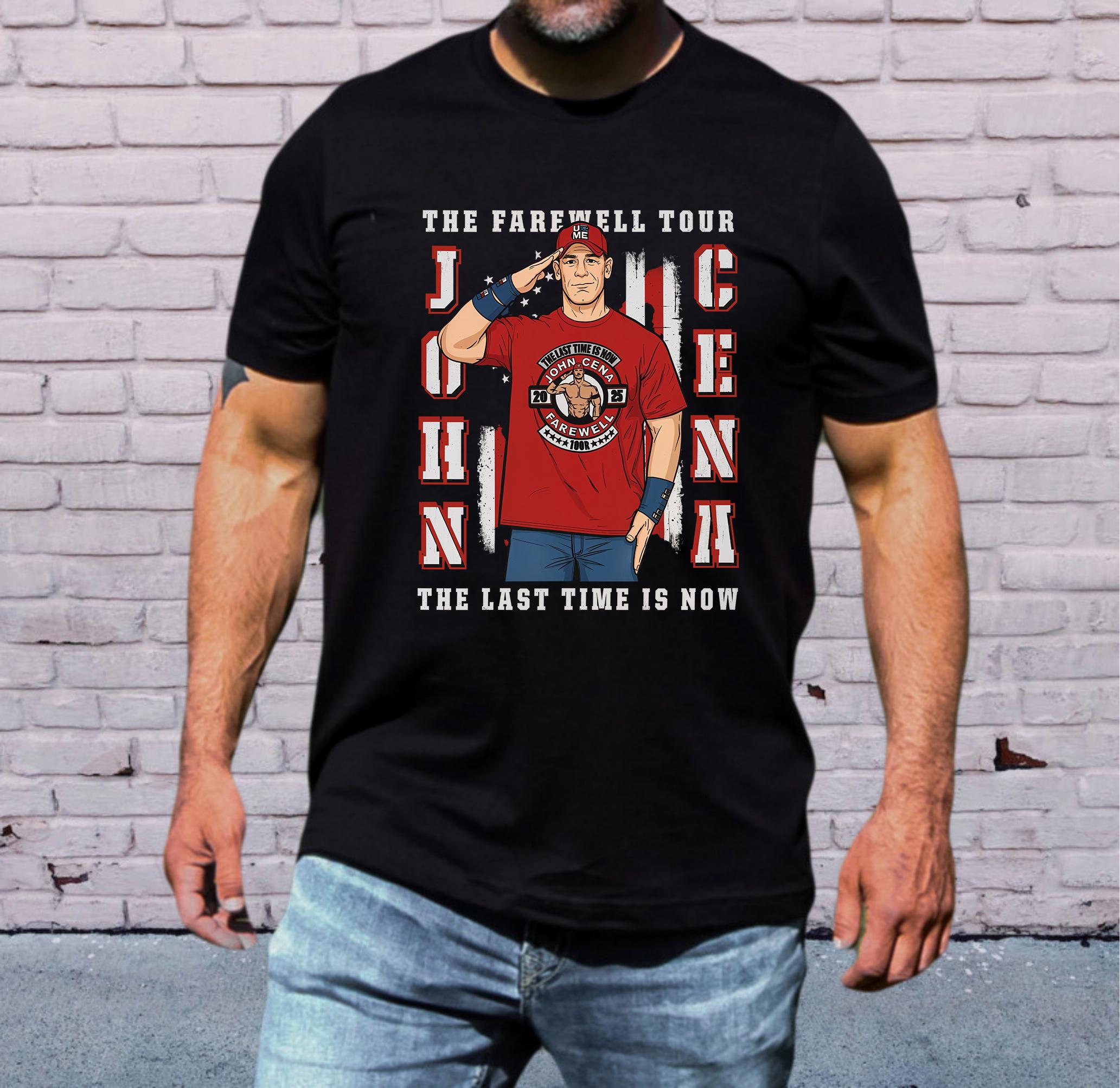 John Cena T Shirt WWE Farewell Tour 2025 New Black Red Design