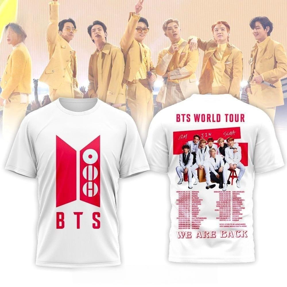 Discover BTS World Tour 2026 T-Shirt, BTS Concert 2026 Shirt, Bangtan Comeback 2026 Shirt, Army Concert Gift, BTS Merch, Army Fan Shirt, Bts Shirt