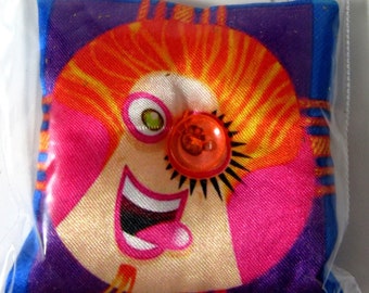 sdFRINGE Sachet; Sweet Orange Sachet; blue satin sachet; anti-moisture sachet; orange-scented sachet; rice-filled desiccant; orange scent