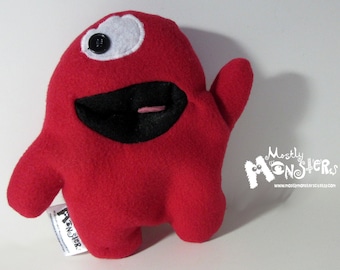 Bean Bag Monster "MIKEY"; Red MIKEY Monster; Monster bean bag; Sensory Bean toy; MIKEY monster beanie red; Red Monster beanie toy