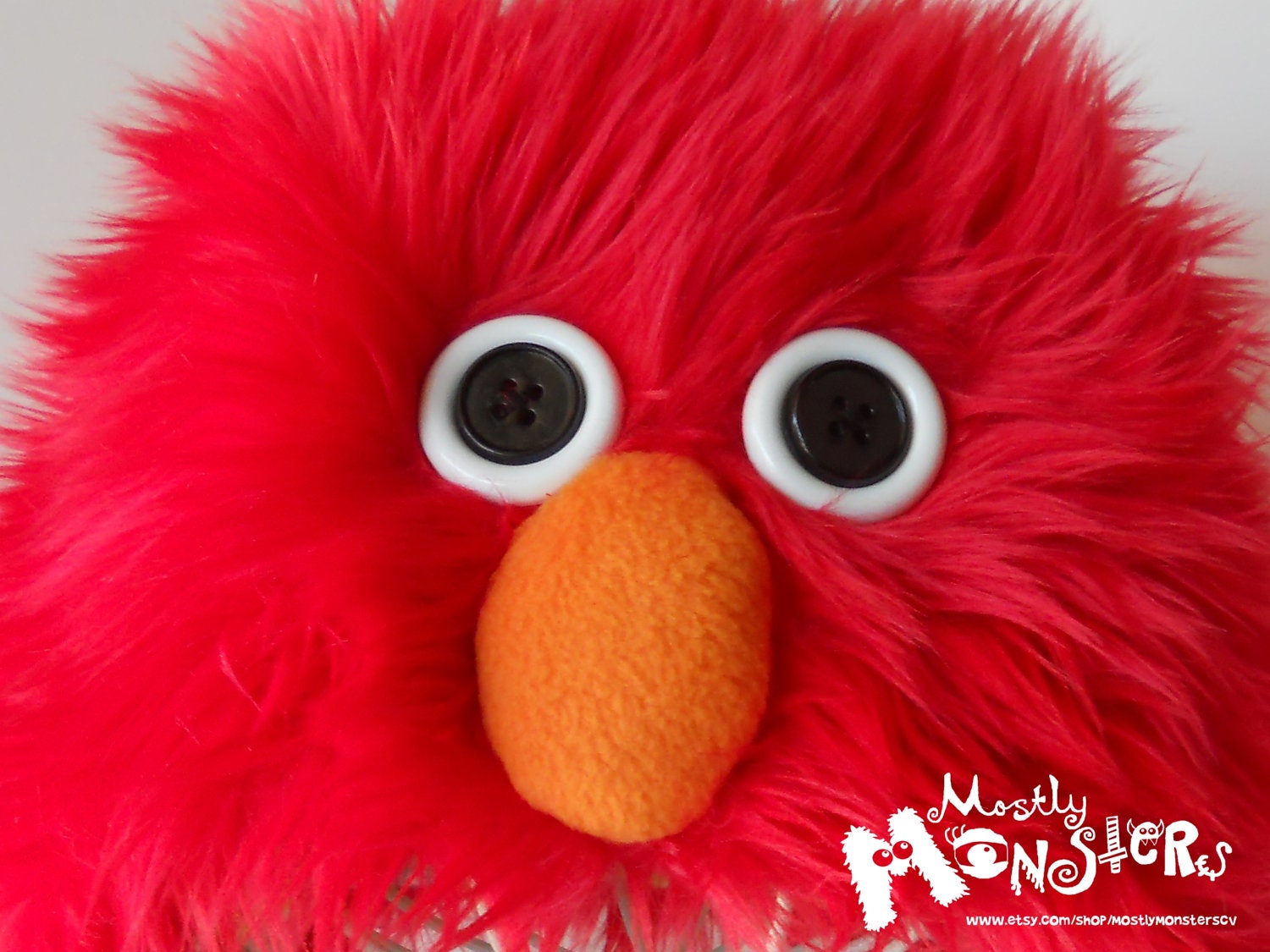 Fuzzy Red Monster Faux Fur Hat With 