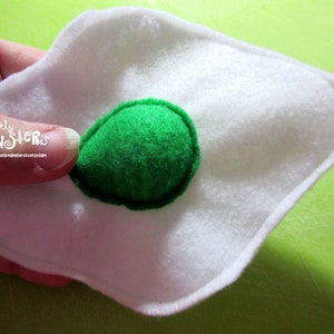 Felt toy EGG with squeaker squeaky egg toy felt food egg toy fried egg felt egg green green egg green egg yolk toy image 4