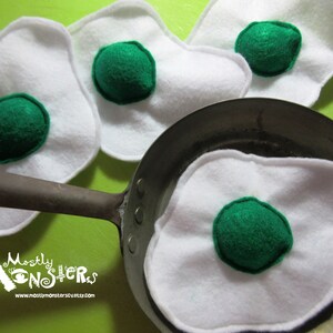 Felt toy EGG with squeaker squeaky egg toy felt food egg toy fried egg felt egg green green egg green egg yolk toy image 6