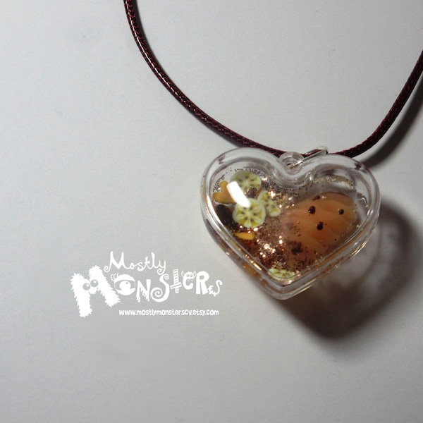 Heart Charm Necklace; Tasty Treats necklace; Tiny Food necklace;  Popsicle Heart necklace; Heart Sweet necklace; limited edition jewelry