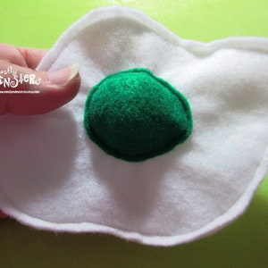 Felt toy EGG with squeaker squeaky egg toy felt food egg toy fried egg felt egg green green egg green egg yolk toy image 8