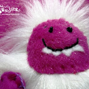 Fuzzy Yeti Keychain Yeti Backpack clip Magenta Yeti Love clip-on Yeti Clip removable heart Fluffy Yeti clip-on Sweetheart Yeti image 3