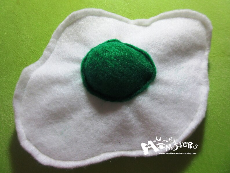 Felt toy EGG with squeaker squeaky egg toy felt food egg toy fried egg felt egg green green egg green egg yolk toy Emerald Green yolk