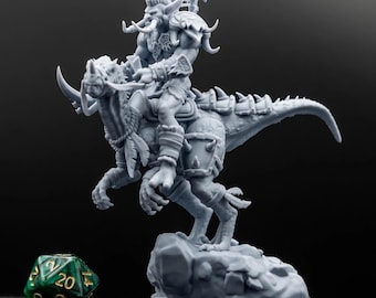 Vol'jin and Darkspear Raptor Figure,World of Warcraft Figure,Swift Orange Raptor Statue,RGP Collectible,Warcraft Fan art,Fantasy Game Decor