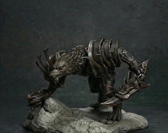 Worgen Druid Figure,World of Warcraft Figure,Werewolf Statue,RGP Collectible,Warcraft Fan art,Fantasy Game Decor