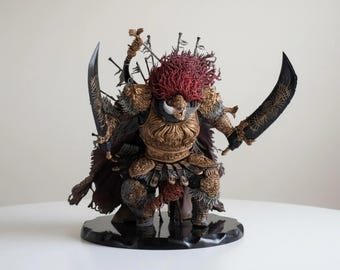 Starscourge Radahn Statue 30cm,Elden Ring General Figure,Hand Painted Boss Model,Leonard the Horse Detail,Shadow of the Erdtree Decor Gift