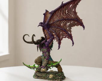 World Of Warcraft Painted Figure,Illidan Stormrage 3D Print,Warcraft Collectors,World Of Warcraft Miniature,Illidan Stormrage Statue