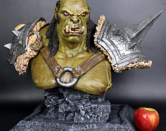 Varok Saurfang Hand Painted Bust,Scarred Orc Figure,WoW Statue,World of Warcraft Decor,Gift for Boyfriend,Size Options